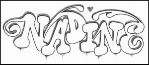 learn graffiti   nadine 5 wp 300x131 صور ِاسم نادين مزخرف انجليزى , معنى اسم نادين و شعر و غلاف و رمزيات